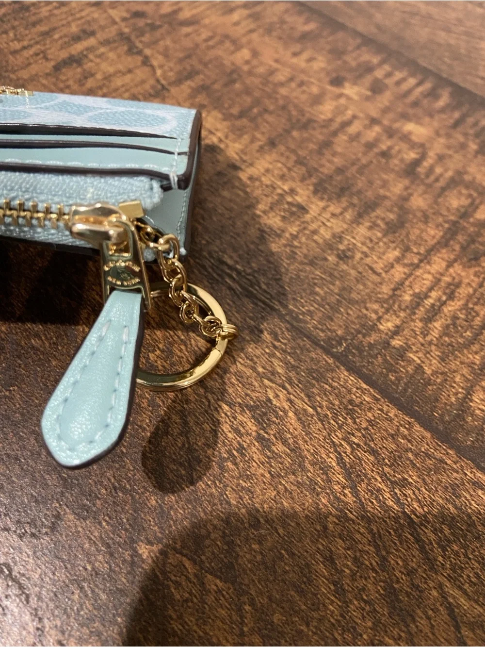 Coach Mini Skinny ID Wallet Light Blue in Signsture Canvas